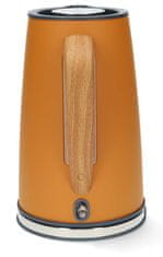 Nedis rýchlovarná kanvica KAWK510EOR / objem 1,7 l / Soft-Touch / 1850 - 2200 W / nerezová oceľ / oranžová