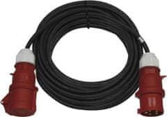 EMOS 3 fázový venkovní prodlužovací kabel 25 m / 1 zásuvka / černý / guma / 400 V / 4 mm2