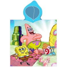 Carbotex Detské plážové pončo - osuška s kapucňou SpongeBob a Patrik