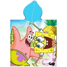 Carbotex Detské plážové pončo - osuška s kapucňou SpongeBob a Patrik