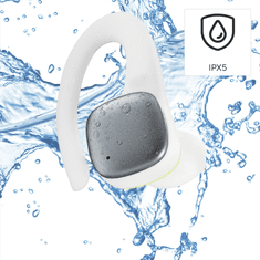 HAMA Bluetooth slúchadlá Spirit Athletics s klipom, kôstky, nabíjacie púzdro, biela