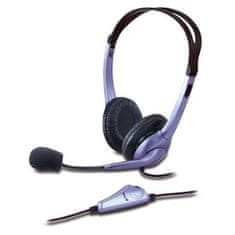 Genius HS-04S Headset, drôtový, náhlavný, mikrofón, 3,5mm singlejack, čierno-strieborný