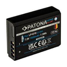 PATONA batéria pre foto Canon LP-E10 1020mAh Li-Ion Platinum USB-C nabíjanie