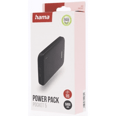 HAMA Pocket 5, powerbanka 5000 mAh, 2,1 A, výstup: 2x USB-A