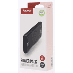 HAMA Performance 10, powerbanka 10000 mAh, 3 A, výstup: 1x USB-C, 2x USB-A, LED displej