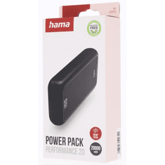 HAMA Performance 20, powerbanka 20000 mAh, 3 A, výstup: 1x USB-C, 2x USB-A, LED displej