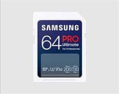 SAMSUNG pamäťová karta 64GB PRE ULTIMATE SDXC CL10 U3 V30 (č/z: až 200/130MB/s)