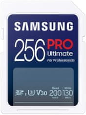 SAMSUNG PRO Ultimate SDXC 256GB + USB Adaptér / CL10 USH-I U3 / V30