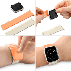 HAMA Fantastic Feel, remienok pre Apple Watch 38/40/41 mm, magnetický, oranžový/béžový