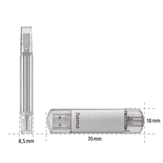 HAMA Flashdisk Flash Pen Laeta, 256 GB, 40 MB/s, strieborný