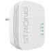 STRONG sada 2 adaptérov Powerline WF 600 DUO MINI / Powerline 600 Mbit / s / Wi-Fi 300 Mbit / s / 2x LAN / biely