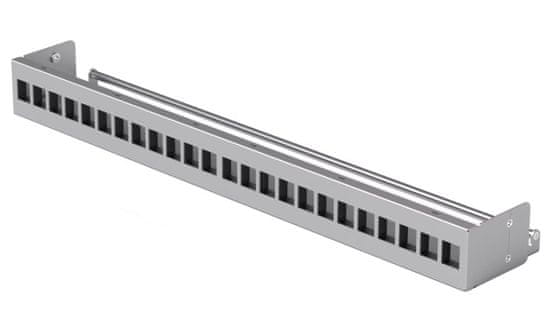 Ubiquiti 24-Port Blank Keystone Patch Panel - Panel do rozvádzača 19", pre keystone, strieborný, 1U