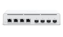 Ubiquiti UISP Switch Plus - 4x 2.5GbE, 4x SFP+, fanless, 4x PoE Out 27V (PoE budget 160 W)