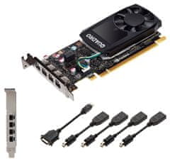 PNY Quadro P1000 V2 DP/4GB GDDR5/PCI-E/4x miniDP 1.4/Low profile bracket v balení