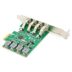 Digitus Prídavná karta USB PCI Express USB3.0, 4portový A/F, čipová sada: VL805, s vlastným napájaním