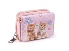 Mini peňaženka detská 7x8,5 cm - ružová sv. mačka