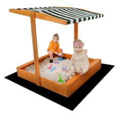 Baby Mix Detské drevené pieskovisko so strieškou 120x120 cm zeleno-biele