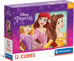 Clementoni Obrázkové kocky Disney princeznej, 12 kociek