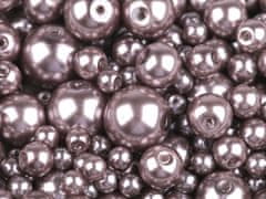 Sklenené voskové perly mix veľkostí Ø4-12 mm - staroružová (50 g)