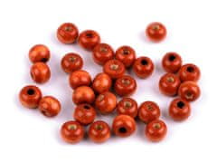 Drevené korálky Ø8-9 mm - červenohnedá (20 g)
