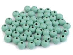 Drevené korálky Ø8 mm - mint svetlá (20 g)