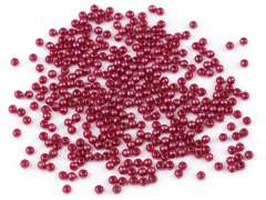 Plastové voskové korálky / perly Glance Ø3 mm - vínová fuchsia (10 g)