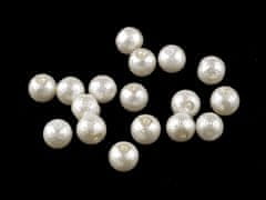 Sklenené voskové perly vrúbkované Ø10 mm - perlová (20 g)