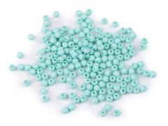 Plastové korálky Color Ø4 mm - mint mat (20 g)