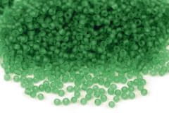Rokajl 12/0 - 2 mm transparent frosted - (M7B) zelená tmavá (450 g)