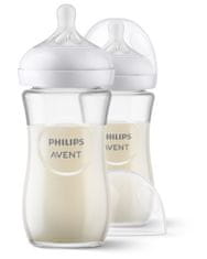 Philips Avent Fľaša Natural Response sklenená 240 ml, 1m+, 2 ks