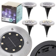 Northix Solárne záhradné osvetlenie 8 LED - 4 balenia 