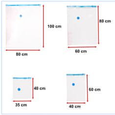 Northix Vákuové vrecká na oblečenie - 8 balení, 4 veľkosti 