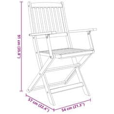 Vidaxl 7-dielna skladacia vonkajšia jedálenská súprava akáciové drevo