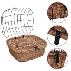 Vidaxl Predný kôš na bicykel s poťahom 50x45x35 cm prírodná vŕba