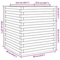 Petromila vidaXL Záhradný kvetináč biely 60x60x68,5 cm masívna borovica