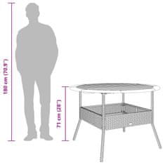 Petromila vidaXL Záhr. stôl s akáciovou doskou béžový Beige Ø110x71 cm polyratan
