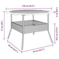 Petromila vidaXL Záhradný stôl s akáciovou doskou sivý Ø110x71 cm polyratan