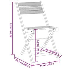 Petromila vidaXL Bistro stoličky 2 ks sivé masívne akáciové drevo a povrázky