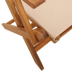 Petromila vidaXL Skladacie záhradné stoličky 8 ks béžové látka a masívne drevo