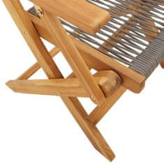 Petromila vidaXL Skladacie záhradné stoličky 8 ks sivé masívne akáciové drevo