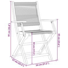 Petromila vidaXL Skladacie záhr. stoličky 6 ks sivé masívne akáciové drevo