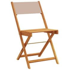 Petromila vidaXL Bistro stoličky 2 ks sivohnedé masívne akáciové drevo a látka