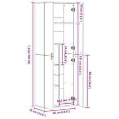 Petromila vidaXL Vysoká skrinka dymový dub 60x35x180 cm kompozitné drevo