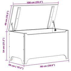 Vidaxl Úložný box s vekom RANA biely 100x49x54 cm borovicový masív