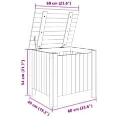 Vidaxl Úložný box s vekom RANA biely 60x49x54 cm borovicový masív