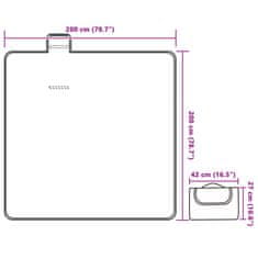 Vidaxl Pikniková deka skladacia modrá a biela pruhy 200x200 cm zamat