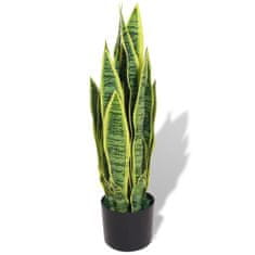 Vidaxl Umelá rastlina, sansevieria s kvetináčom 65 cm, zelená