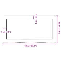 Vidaxl Kúpeľňová doska bledohnedá 60x30x(2-4) cm ošetrený masív