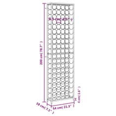 Vidaxl Stojan na víno na 95 fliaš čierny 54x18x200 cm kované železo