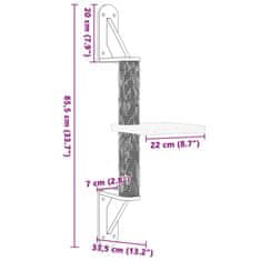 Vidaxl Nástenné škrabadlo pre mačky bledosivé 85,5 cm